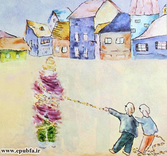 کودک سر طناب را کشید و دورهگرد مثل فرفره به دور خودش چرخید